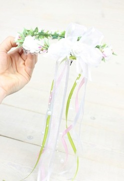 Венок для причастия, стиль бохо, РОЗОВЫЙ, розы для причастия