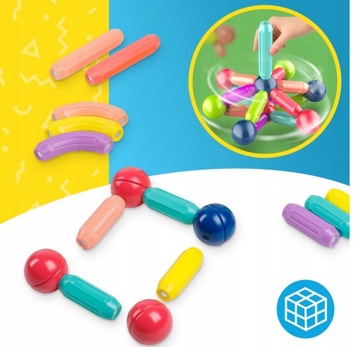 БОЛЬШИЕ МАГНИТНЫЕ КОНСТРУКЦИОННЫЕ БЛОКИ XXL 128 штук + супер КОРОБКА + КОЛЕСА