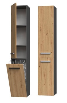SZAFKA ŁAZIENKOWA SŁUPEK REGAŁ ŁAZIENKOWY Z KOSZEM 30CM