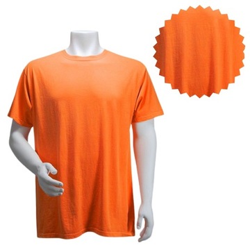 KOSZULKA męska T-SHIRT BAWEŁNA robocza sportowa WYGODNA pomarańczowa L