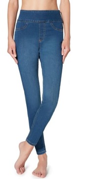 CALZEDONIA spodnie HIGH WAIST SHAPER jeansy damskie WYSOKI STAN S - 36