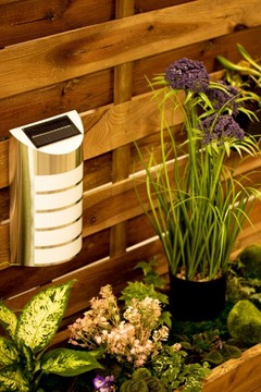 Lampa SOLARNA LED ŚCIENNA ELEWACYJNA OGRODOWA Kinkiet NATYNKOWY ZEWNĘTRZNY