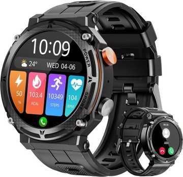 SMARTWATCH INTELIGENTNY ZEGAREK DLA IOS I ANDROIDA ZEWNĘTRZNY WOJSKOWY 1,39