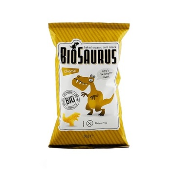 BIOSAURUS BIO CHRUPKI KUKURYDZIANE SEROWE BEZGLUTENOWE DINOZAURY 50g