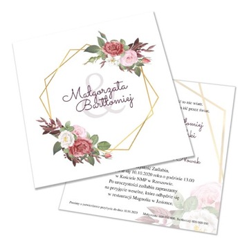 СВАДЕБНЫЕ ПРИГЛАШЕНИЯ КВАДРАТНЫЕ 14х14см + конверт