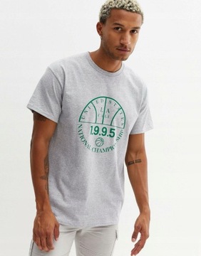 New Look ycw dekolt szary klasyczny okrągły nadruk t-shirt XL NI2