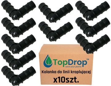 KOLANKA DO LINII KROPLUJĄCEJ 16mm linia kroplująca 10szt NAWADNIANIE PL