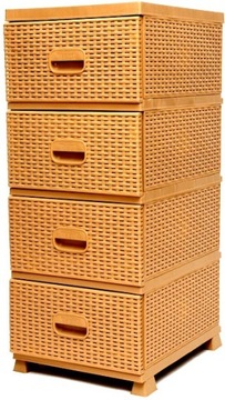 SZAFKA KOMODA REGAŁ DO ŁAZIENKI RATTAN 4 SZUFLADY