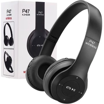 Słuchawki bezprzewodowe nauszne P47 ZESTAW SŁUCHAWKOWY AUDIO KOMPUTEROWE