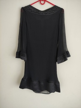 MONSOON elegancka jedwabna mała czarna sukienka