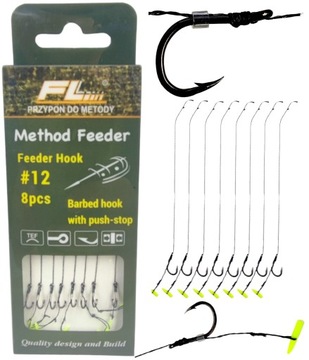 Przypony do method feeder hak nr10 PUSH STOP 8szt
