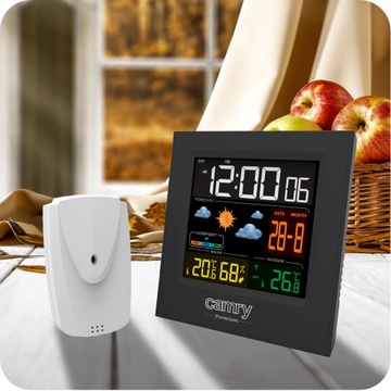 ПОГОДА ПОГОДНАЯ СТАНЦИЯ БЕСПРОВОДНОЙ ТЕРМОМЕТР ГИГРОМЕТР ДАТЧИК ЧАСЫ ДАТА