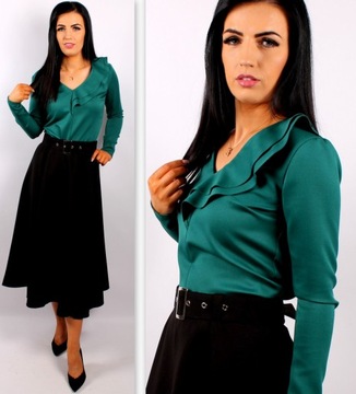 ЭЛЕГАНТНАЯ И СОВРЕМЕННАЯ БЛУЗКА С ОРЮШАМИ, ЧЕРНАЯ XL