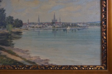 Картина маслом Карл Келлерманн пейзаж 1938 рамка