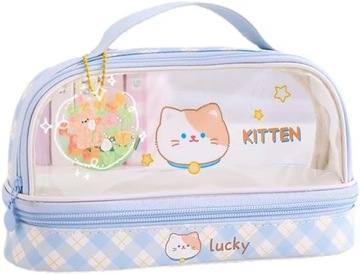 Piórnik o du?ej pojemno?ci, kawaii, 2 przegródki,