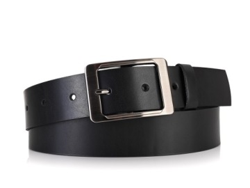 SKÓRZANY Pasek damski Szeroki CZARNY 4cm