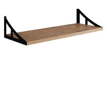 Industrialna półka wisząca na książki - Dąb 60 cm