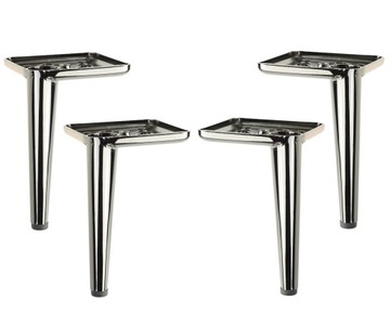 4x Noga stalowa 15 cm czarny połysk szpilka modern