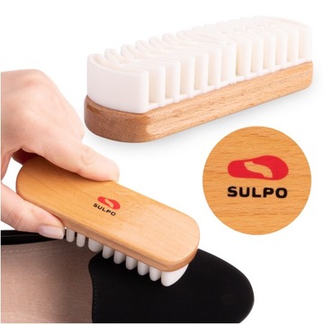 Szczotka krepowa do butów z zamszu nubuku duża