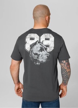 Koszulka T-shirt męski PitBull PIT BULL "DOG 89" - grafitowy r.L