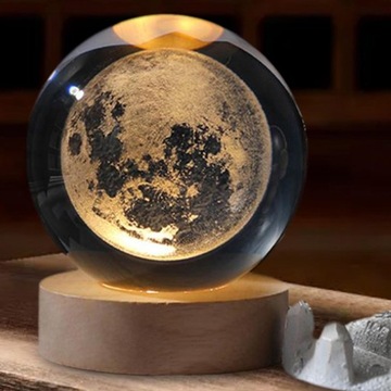 3D хрустальный шар ночник декор спальни космические подарки луна ночник 8 см