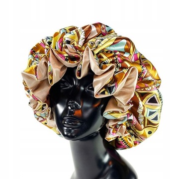 Women Satin Bonnet Cap Double Layer Slinky Big