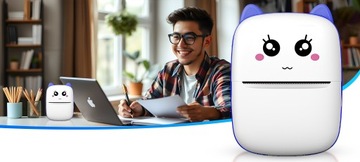 МИНИ ТЕРМОПРИНТЕР ОРИГИНАЛЬНАЯ ПЕЧАТЬ ДЛЯ ФОТОГРАФИЙ + РОЛИКИ 11 ШТ.