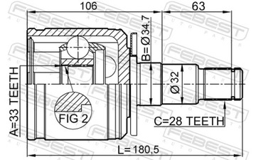 KLOUB LEVÝ KPL. FEBEST - 0411-KB4LH