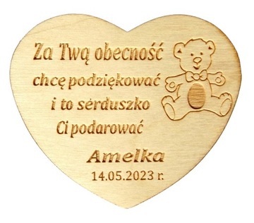 Urodziny roczek chrzest podziękowania magnes