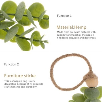 Кольцо для салфеток Декор летнего стола Искусственный эвкалипт