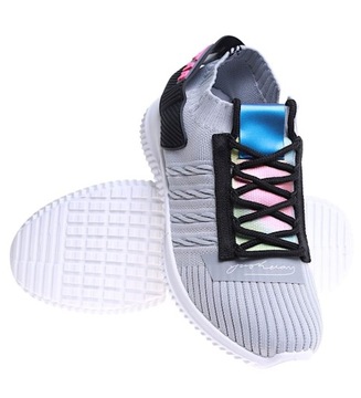 Wsuwane damskie buty sportowe Lekkie elastyczne sneakersy trampki 16102 38