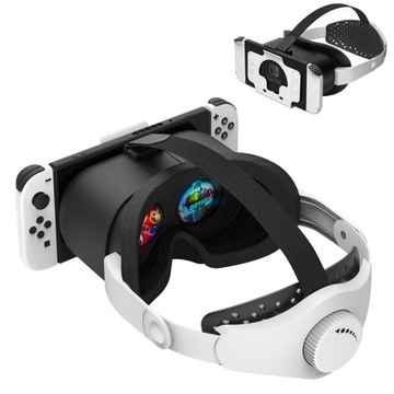 ZESTAW VR DO SWITCH / OKULARY OLED VR REGULOWANY PASEK NA GŁOWĘ GOGLE 3D