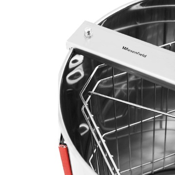 Ручная медогонка с 3-мя рамками, изготовлена ​​из нержавеющей стали.