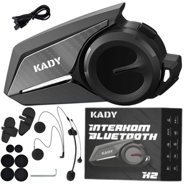 МОТОЦИКЛОВЫЙ ИНТЕРКОМ KADY K2 BLUETOOTH + ПОЛНЫЙ ДЛЯ 6 МОТО + ОБМЕН МУЗЫКОЙ + PL