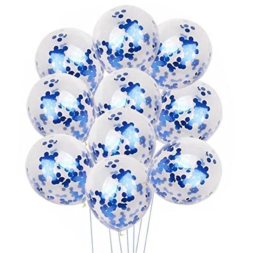 Transparentne balony z granatowym konfetti 10sztuk
