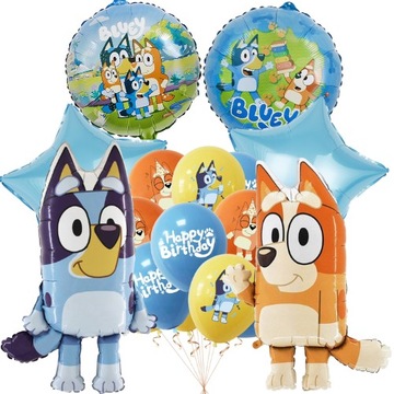 Balony foliowe piesek BLUEY BINGO urodziny 21 szt.