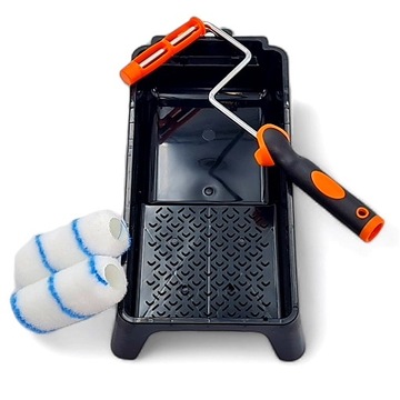 ZESTAW 2x WAŁEK NYLON 10cm/11mm UCHWYT KUWETA do farb rozpuszczalnikowych