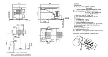 A-20041 6p6c Разъем RJ11 RJ12 RJ14 RJ25