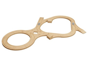 ZESTAW UZUPEŁNIAJĄCY DREWNIANY DO ROZBUDOWY KOLEJKI Z SZYNAMI 23PCS playtiv