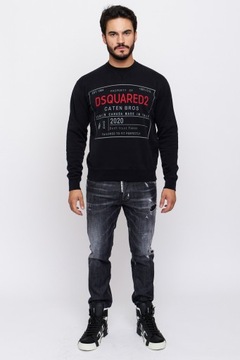 DSQUARED2 - czarna bluza męska z czerwonym logo S