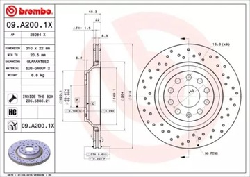 ЗАДНИЕ ДИСКИ+колодки BREMBO XTRA A3 LEON GOLF 310MM