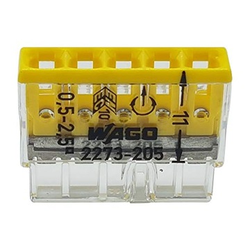 Быстроразъемный разъем для провода 5х0,5-2,5 мм2