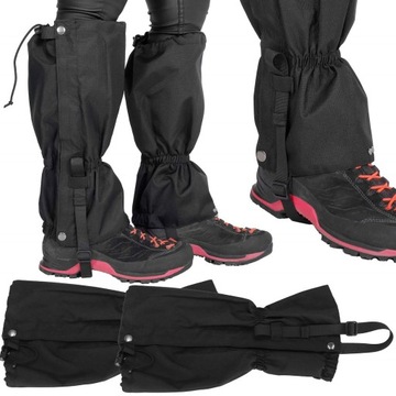 STUPTUTY OCHRANIACZE NA BUTY 2szt WODOODPORNE CZARNE NOGAWKI UNIWERSALNE