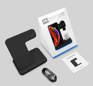 Зарядная станция 3 в 1 для Apple Watch Airpods iPhone + адаптер питания 25 Вт