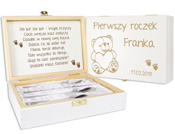 ПОДАРОК ​​НА ОДИН ГОД С ГРАВИНОЙ НА ДЕНЬ РОЖДЕНИЯ СТОЛОВЫЕ ПРИБОРЫ В КОРОБКЕ ДЛЯ РЕБЕНКА