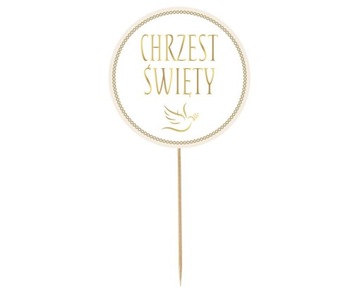 Topper na tort - Chrzest Święty, gołąbek