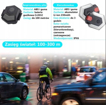 СВЕТОДИОДНЫЕ ПОВОРОТНИКИ 4 ШТ. ЛАМПЫ ЗАДНИЕ ПЕРЕДНИЕ БЕСПРОВОДНЫЕ ВЕЛОСИПЕДЫ СКУТЕРЫ