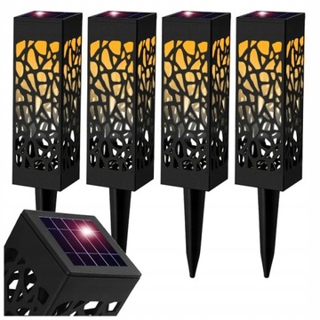 LAMPA LAMPKI SOLARNE OGRODOWE AŻUROWE LED WBIJANE