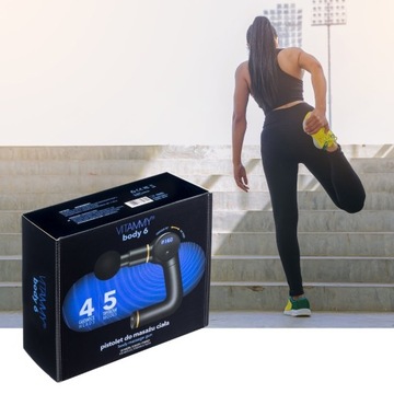 VITAMMY body 6 czarny Pistolet do masażu ciała masażer, lekki i bezpieczny