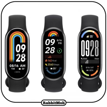 Pasek bransoleta Stalowa RabbitMob do Xiaomi Mi Smart Band 8/9/10 | Czarny
